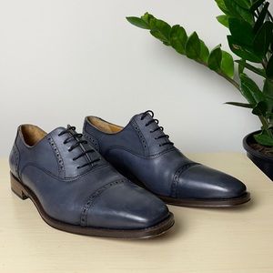 JWN John W. Nordstrom Wingtip Oxfords Blue Leather Dress Shoes Size 8